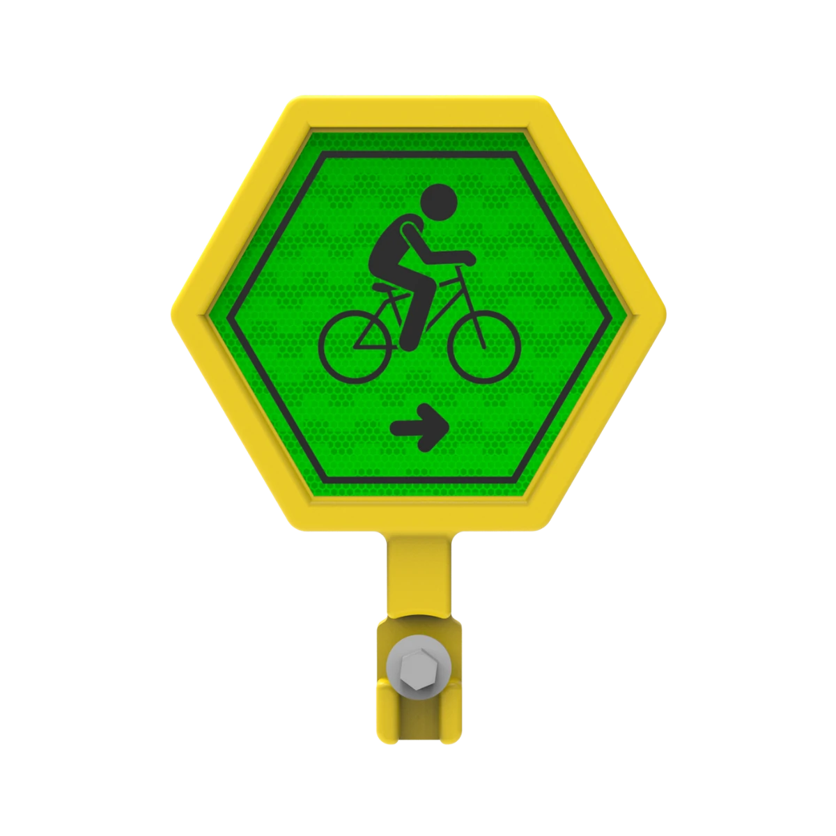 Paleta informativa con gancho. Ideal para dirigir el camino de ciclistas