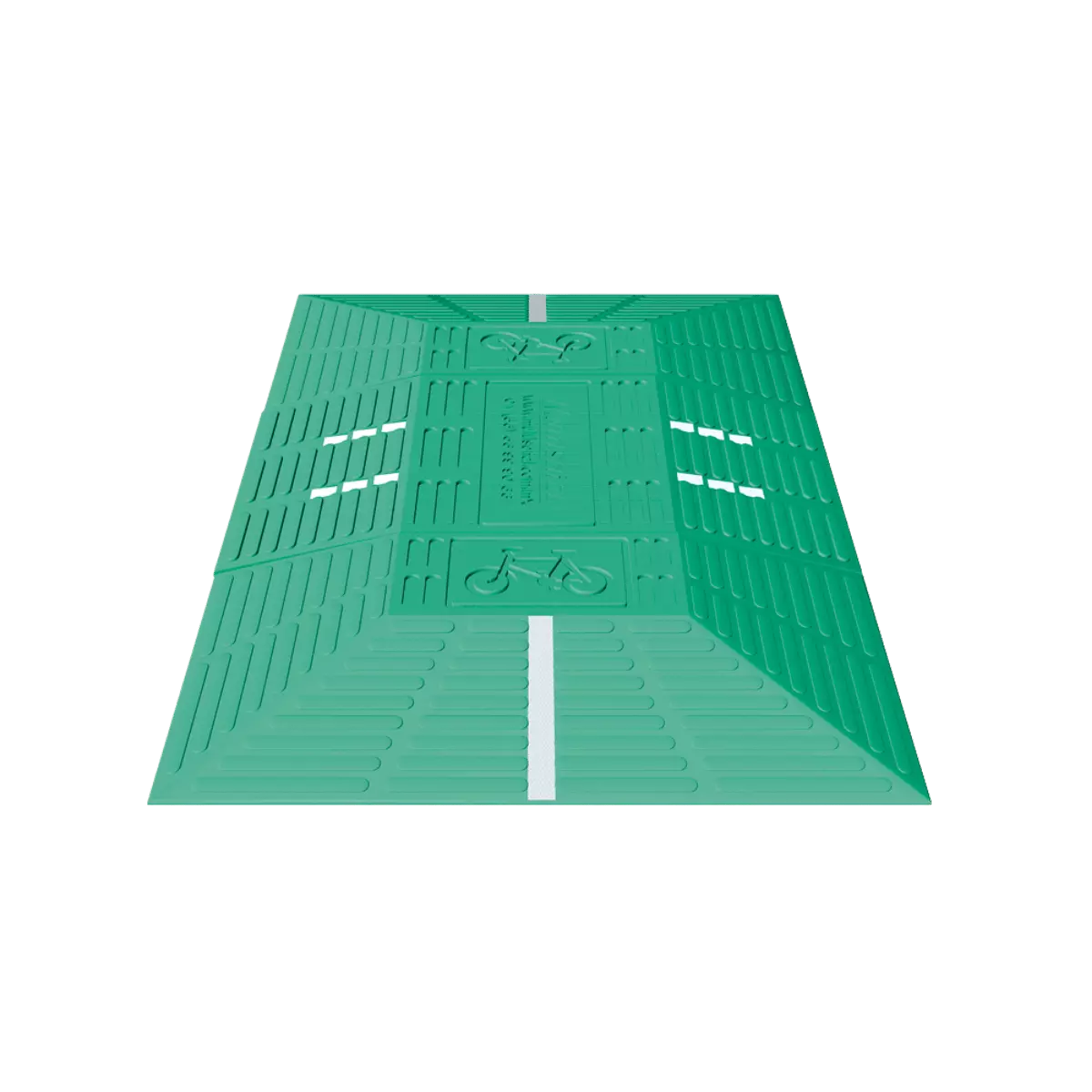 Tope Reductor Disuasorio especial para ciclovías, carriles de metrobus o contraflujo. Diseñado para proteger al peatón y al ciclista.
