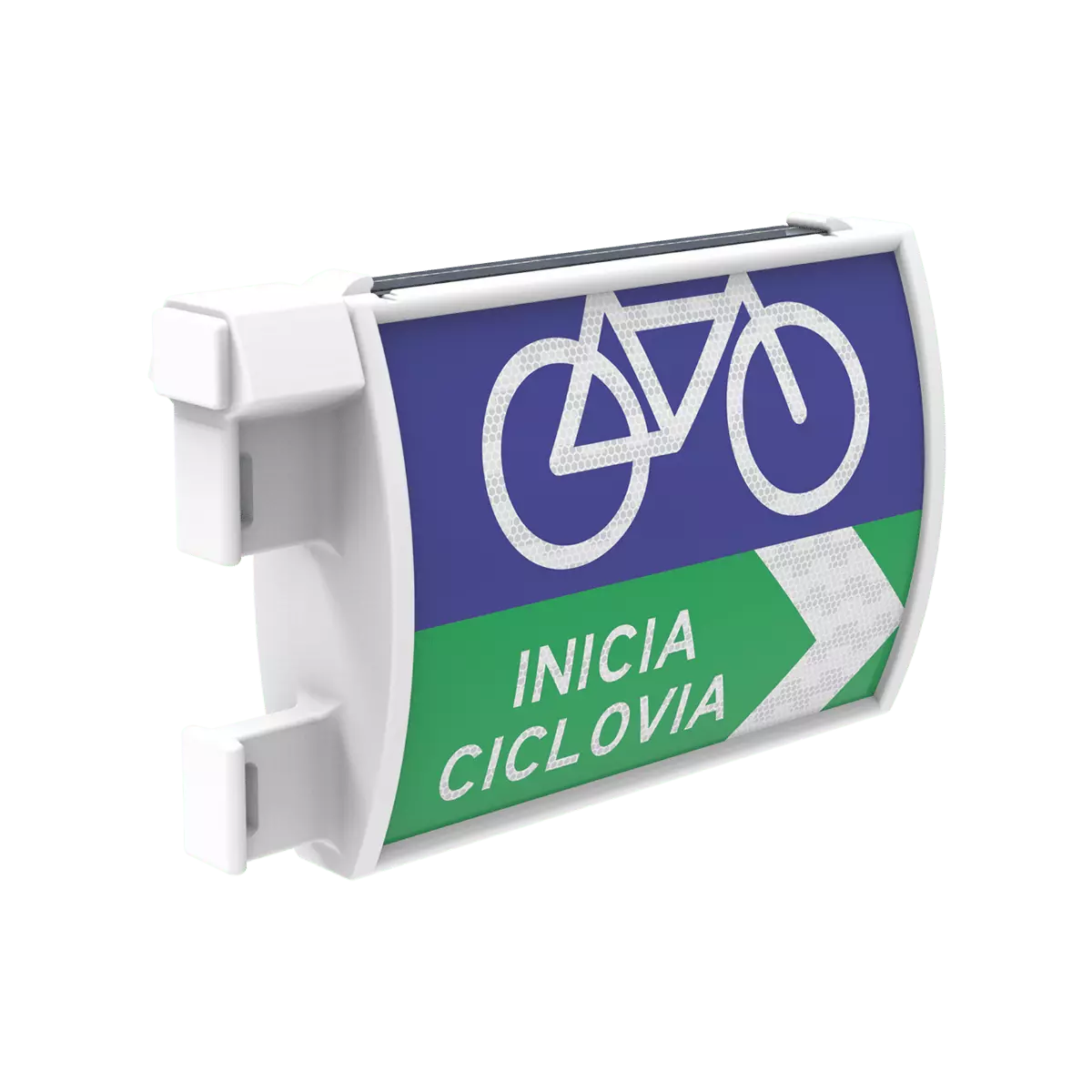 La nomenclatura para ciclopista es una señalización elegante y tecnológica para guiar a los ciclistas en su camino. Cuenta con tecnología GPS.