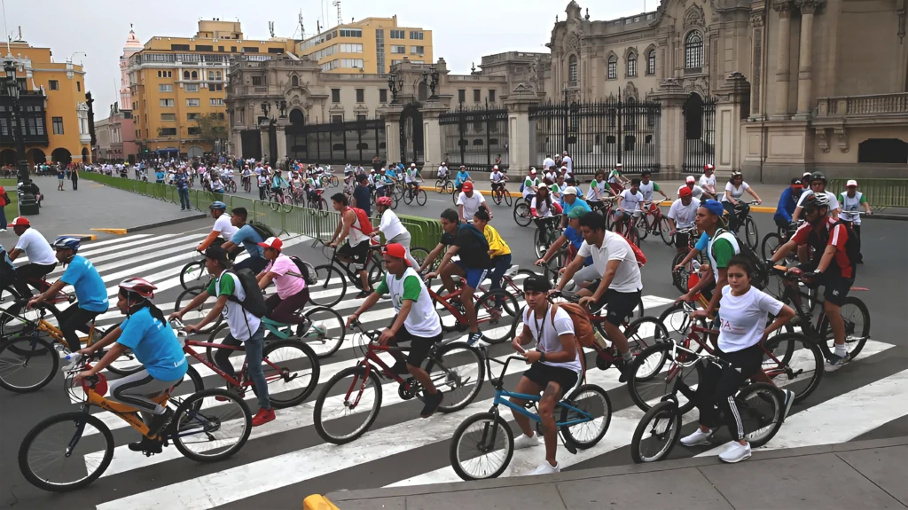 Domingos de bici en la ciclovía recreativa de Lima, Perú, un paseo dominical que conecta distritos y fomenta la movilidad sustentable.
