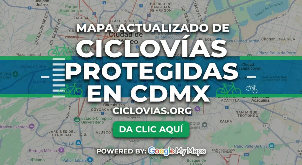Mapa actualizado para consultar las ciclovías en CDMX