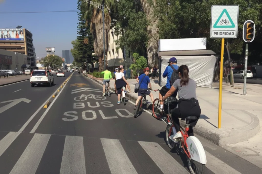 señales viales para bicicletas que indican prioridad de paso para ciclistas en zona compartida